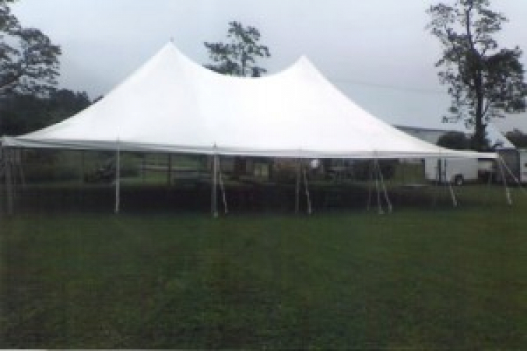 30 ft. x 60 ft. White Staked Tent T & L Rental and Inflatables of